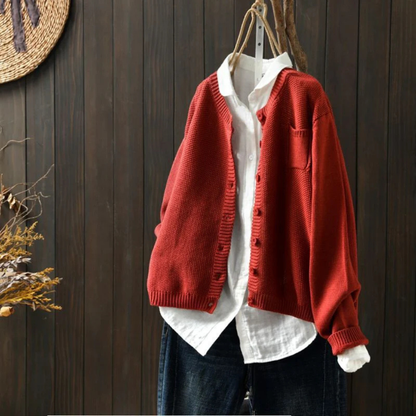 Solene | Refined oversized knit cardigan in soft hues