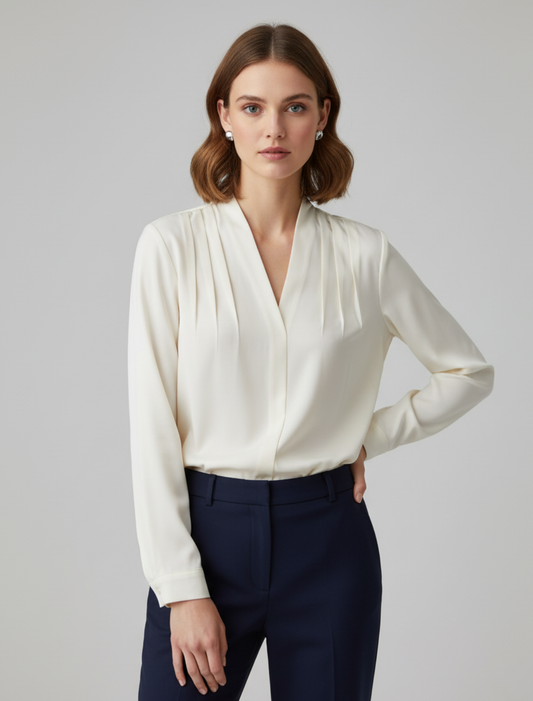 Sophia | Tailored Puff Sleeve Blouse for Effortless Style