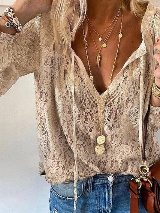 Victoria | Chic Bohemian V-Neck Blouse with Detail