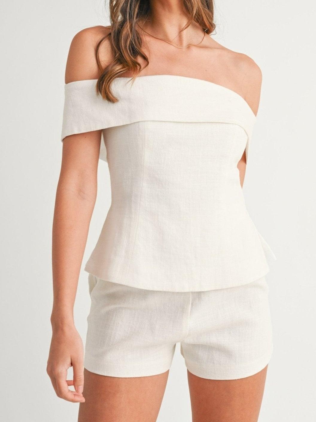 Women's Two-Piece Set | Strapless Style Top Short Pants