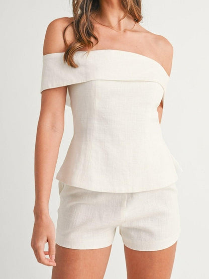 Women's Two-Piece Set | Strapless Style Top Short Pants