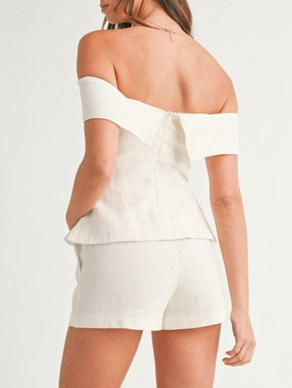 Women's Two-Piece Set | Strapless Style Top Short Pants