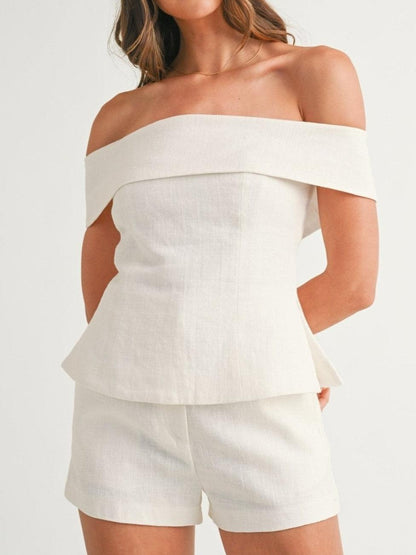 Women's Two-Piece Set | Strapless Style Top Short Pants