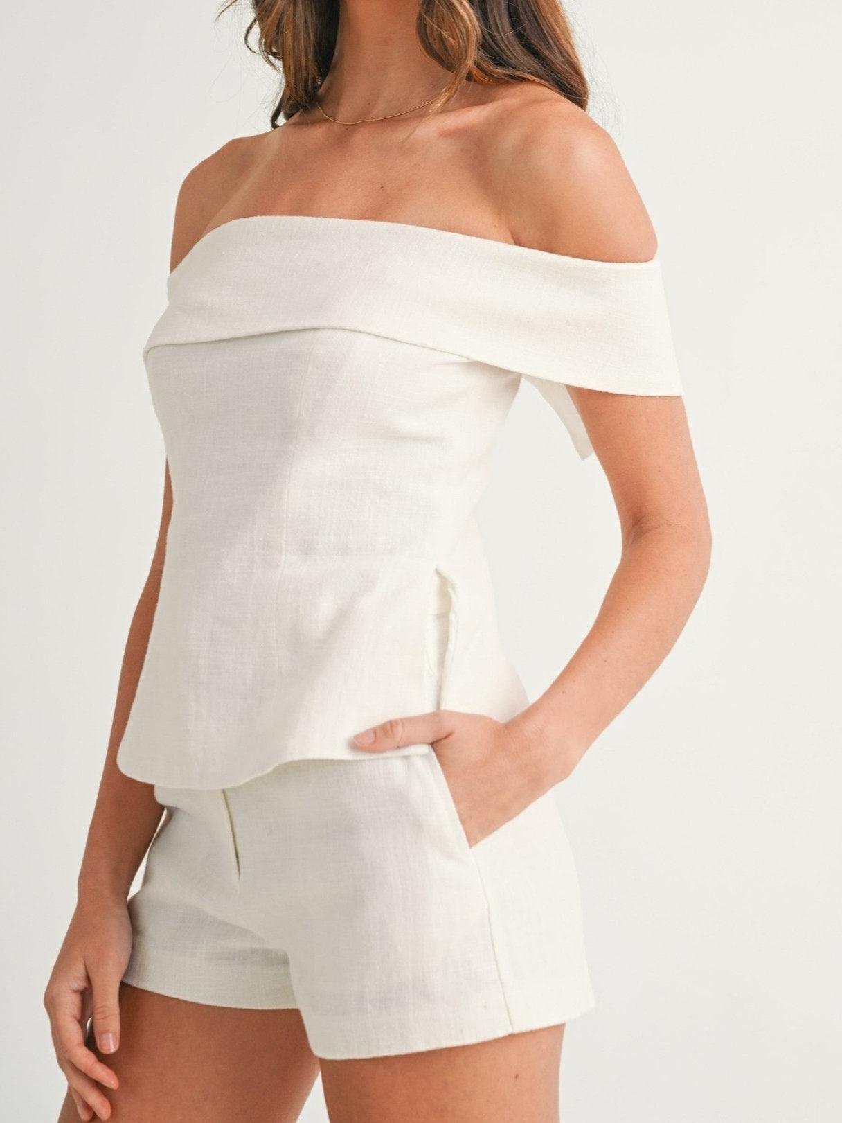 Women's Two-Piece Set | Strapless Style Top Short Pants