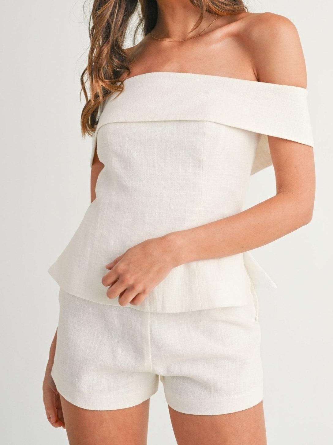 Women's Two-Piece Set | Strapless Style Top Short Pants