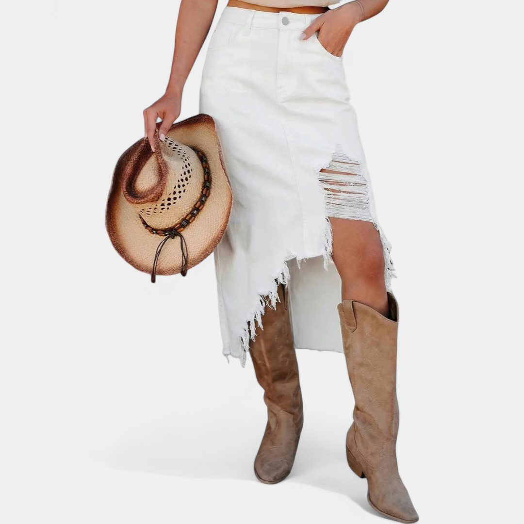 Lydia | Effortless high-waist denim maxi skirt for every occasion