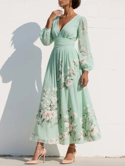 Emmeline | Puff Sleeve Midi Dress