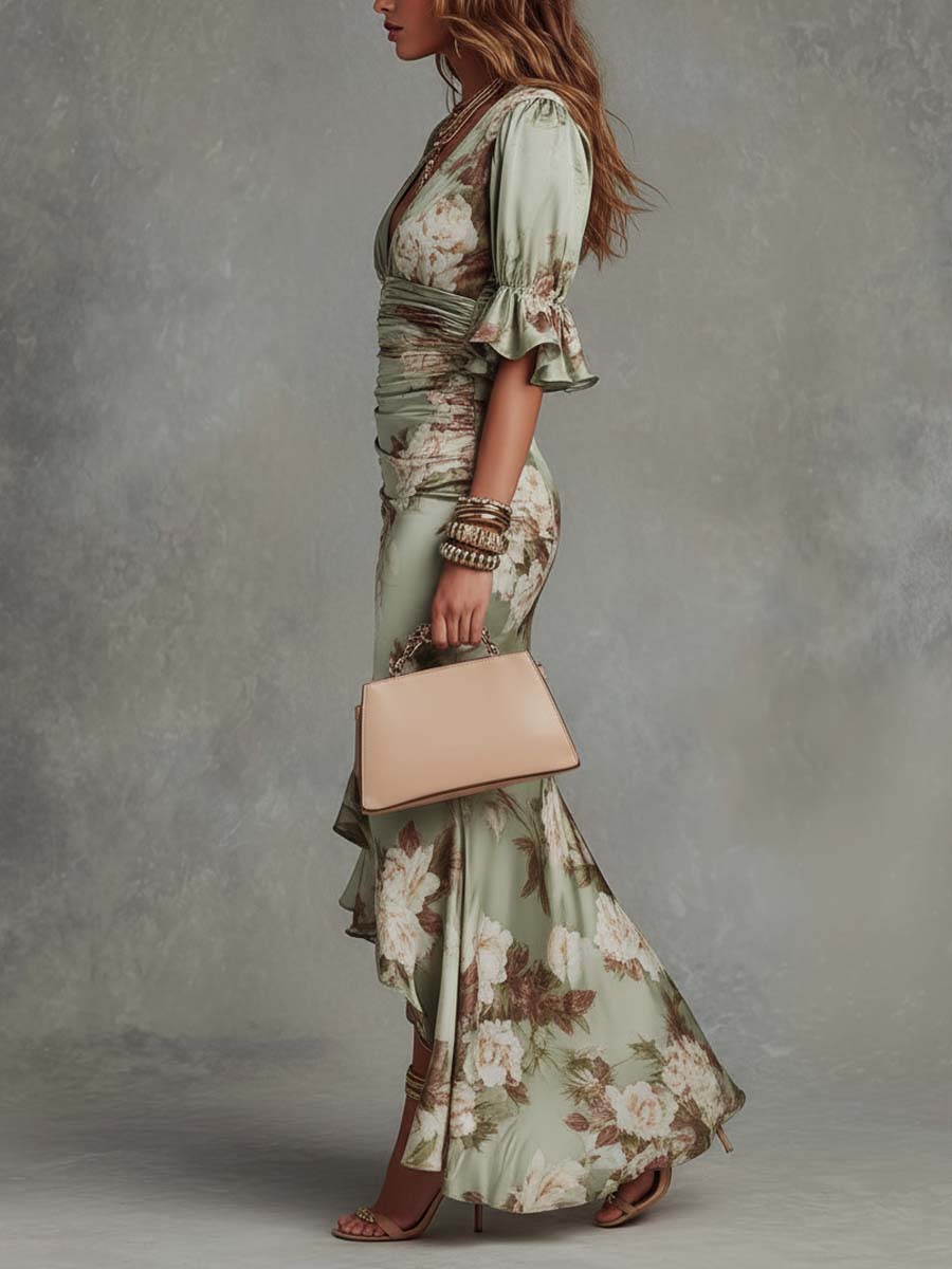 Cressida | Ruched Floral Maxi Dress