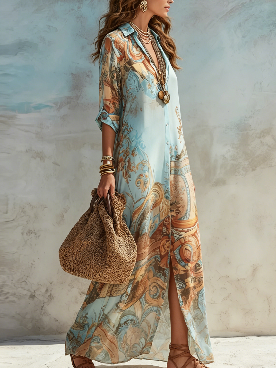 Florence | Refined coastal-chic blouse dress
