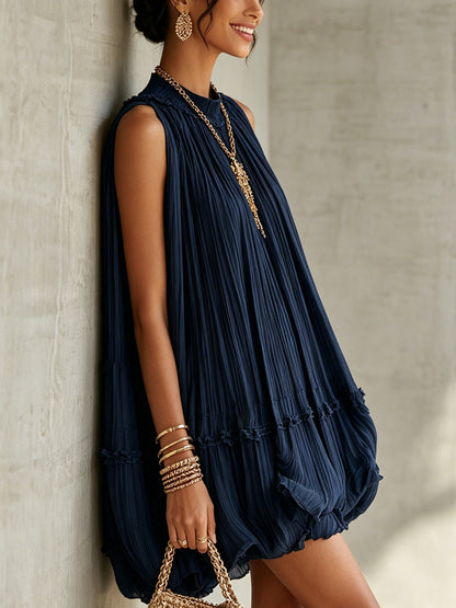 Primrose | Midnight Blue Ruffle Midi Dress