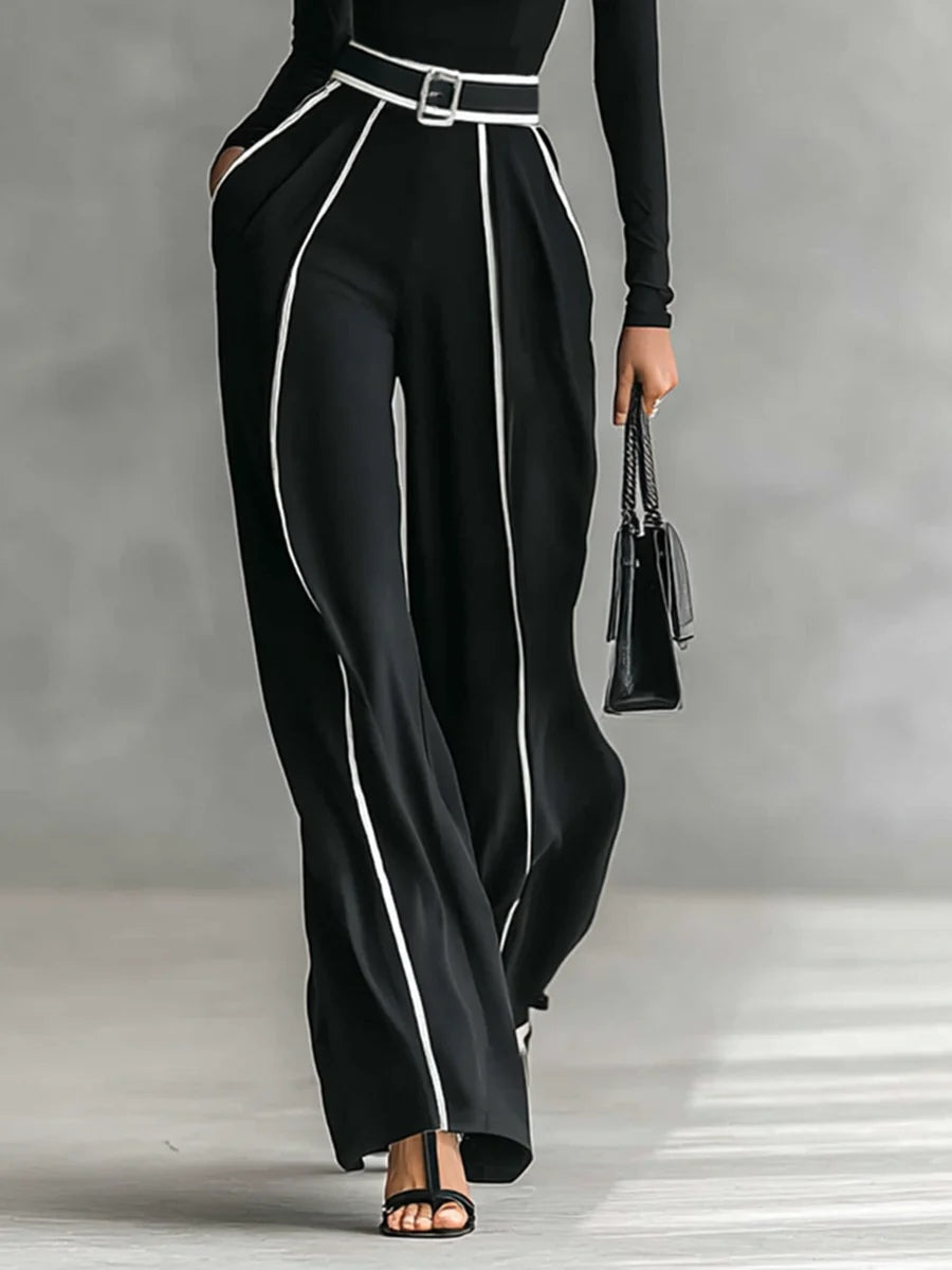 Women's Two-Piece Set | Long Sleeve Turtleneck Top