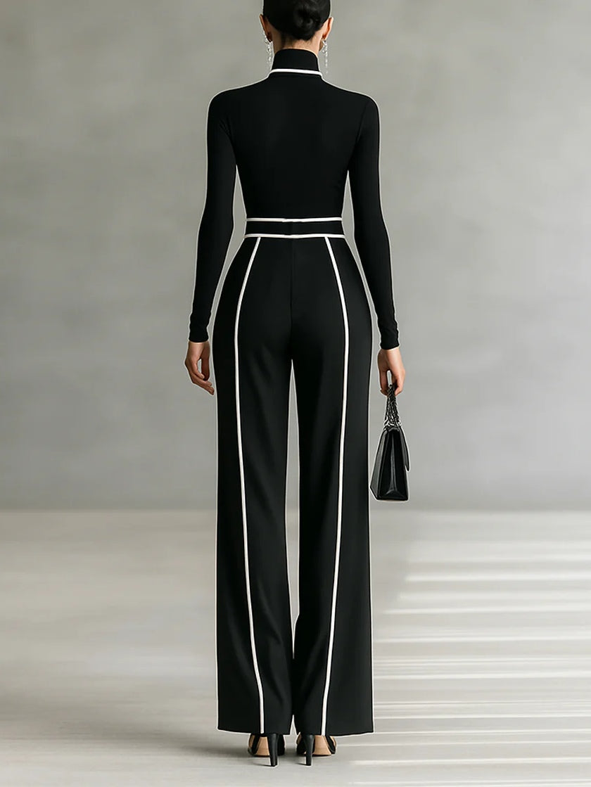 Women's Two-Piece Set | Long Sleeve Turtleneck Top