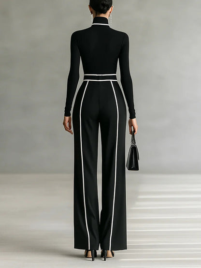 Women's Two-Piece Set | Long Sleeve Turtleneck Top
