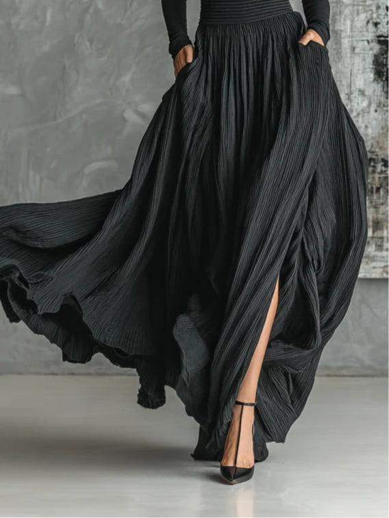 Women's Two-Piece Set | Long Sleeve Top Maxi Skirt