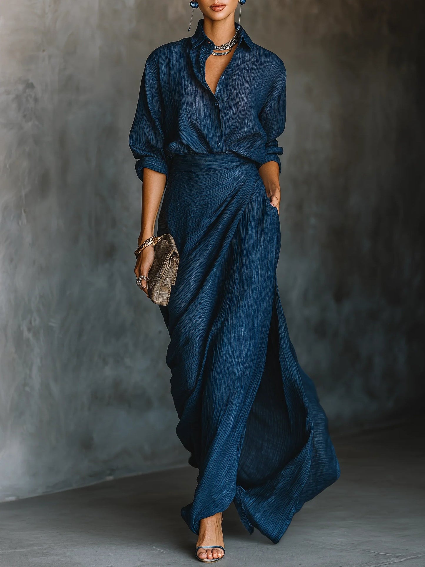 Women's 2 Piece Set | Button-Front Skirt