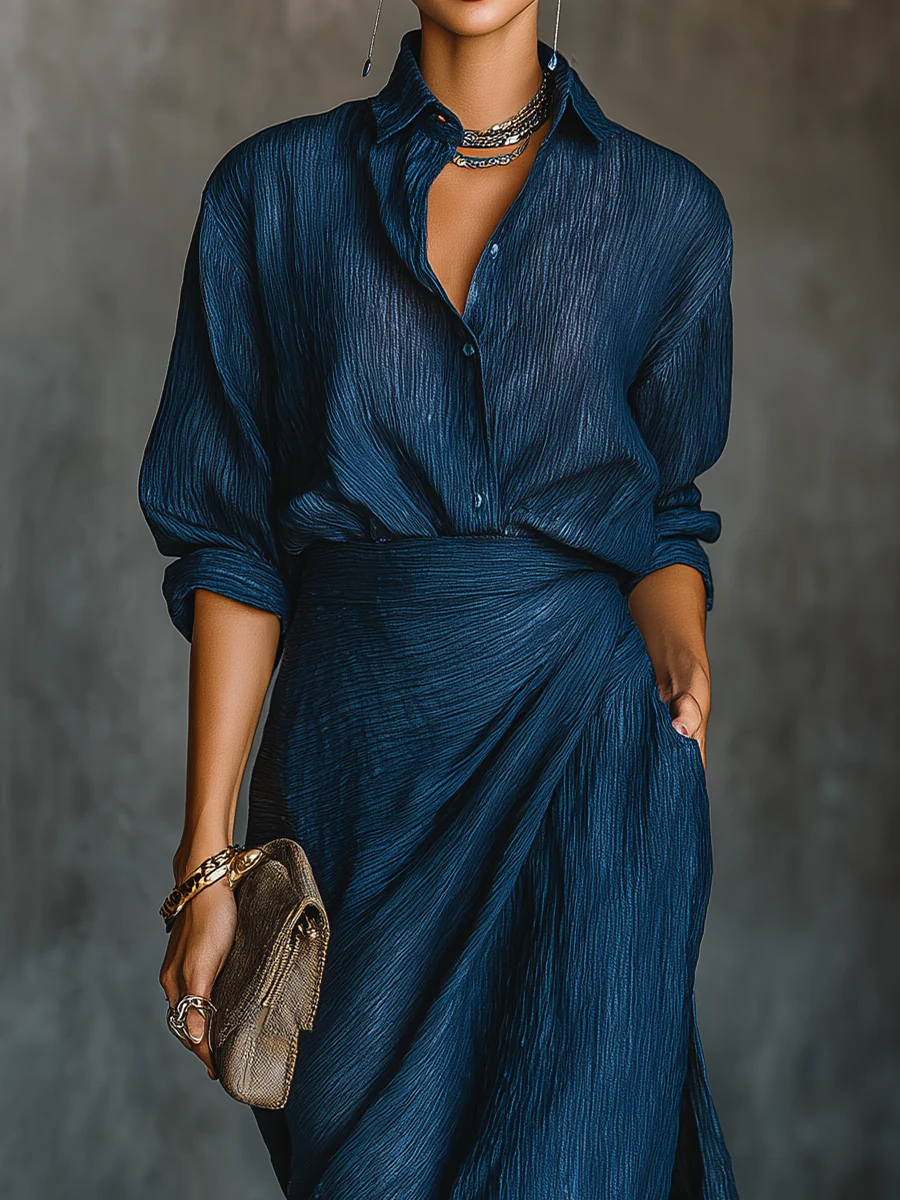 Women's 2 Piece Set | Button-Front Skirt