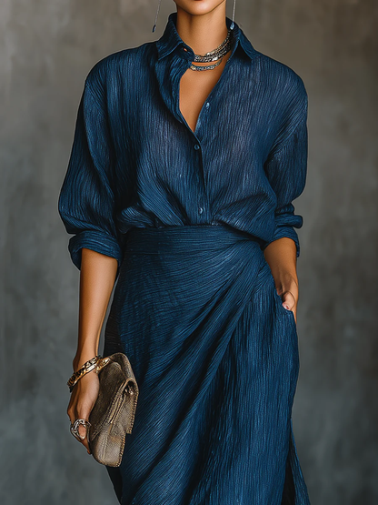 Women's 2 Piece Set | Button-Front Skirt