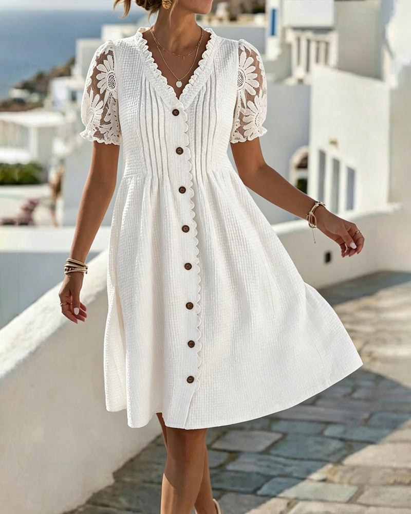 Adele | Effortlessly elegant balloon sleeve midi dress