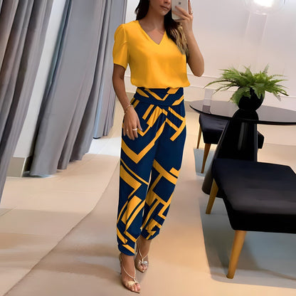 Women's Two-Piece Set | Contrast Pattern