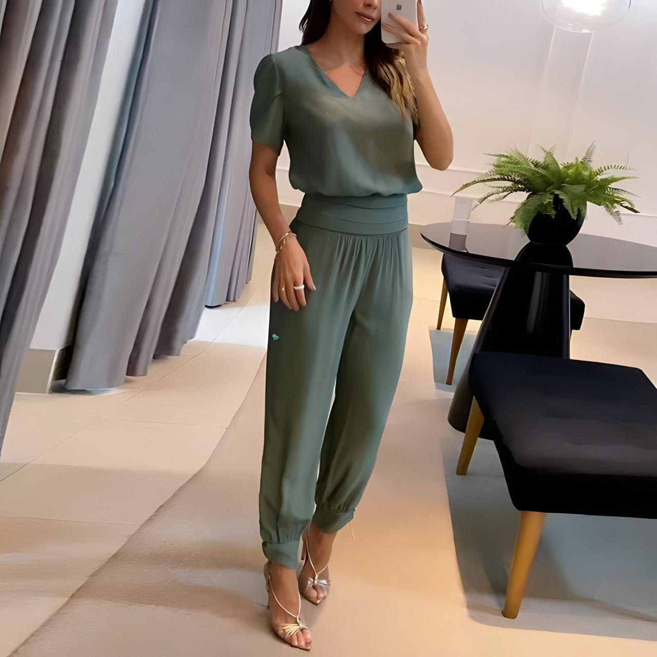 Women's Two-Piece Set | Contrast Pattern
