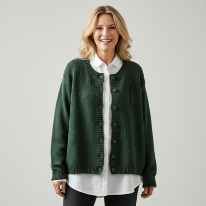 Solene | Refined oversized knit cardigan in soft hues
