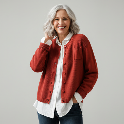 Solene | Refined oversized knit cardigan in soft hues