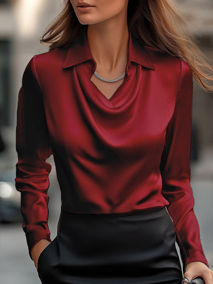 Delphine | Chic White Draped Blouse for Effortless Style