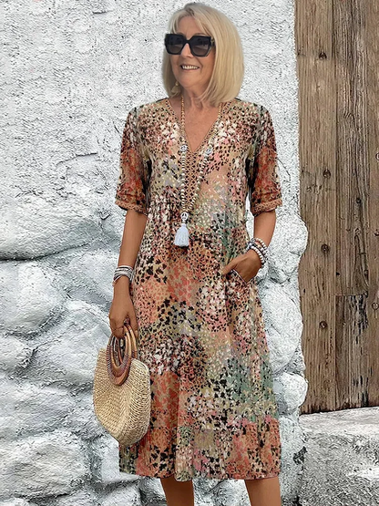 Susan | Chic midi dress with flattering tummy coverage