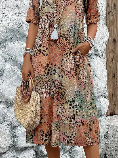 Susan | Chic midi dress with flattering tummy coverage