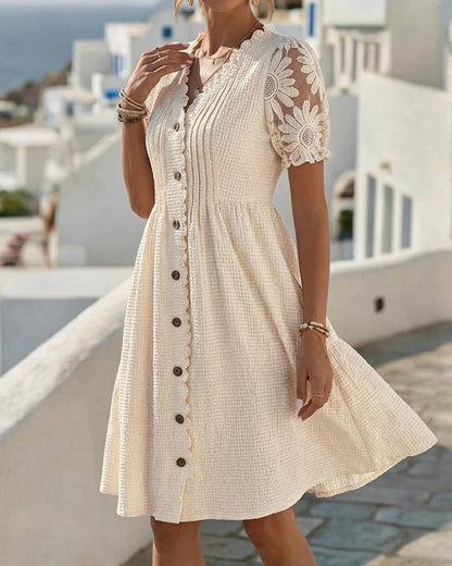 Adele | Effortlessly elegant balloon sleeve midi dress