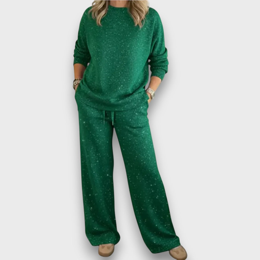 Women's Two-Piece Lounge Set | Adjustable Drawstring Pants Detail