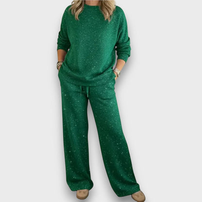 Women's Two-Piece Lounge Set | Adjustable Drawstring Pants Detail