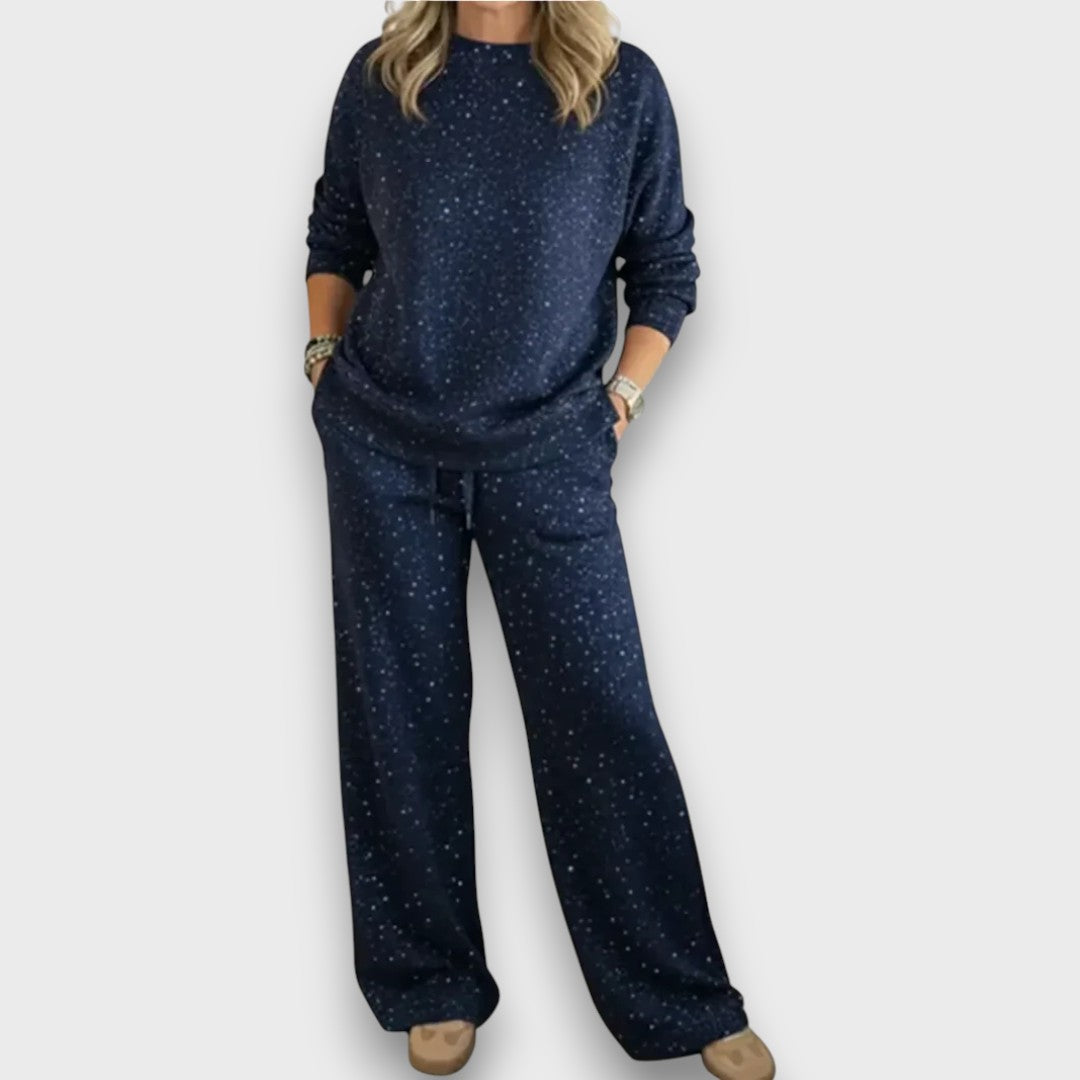 Women's Two-Piece Lounge Set | Adjustable Drawstring Pants Detail
