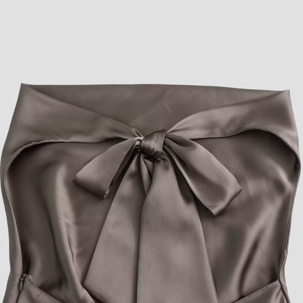 Isabella | Elegant Draped Satin Halter Tank Top