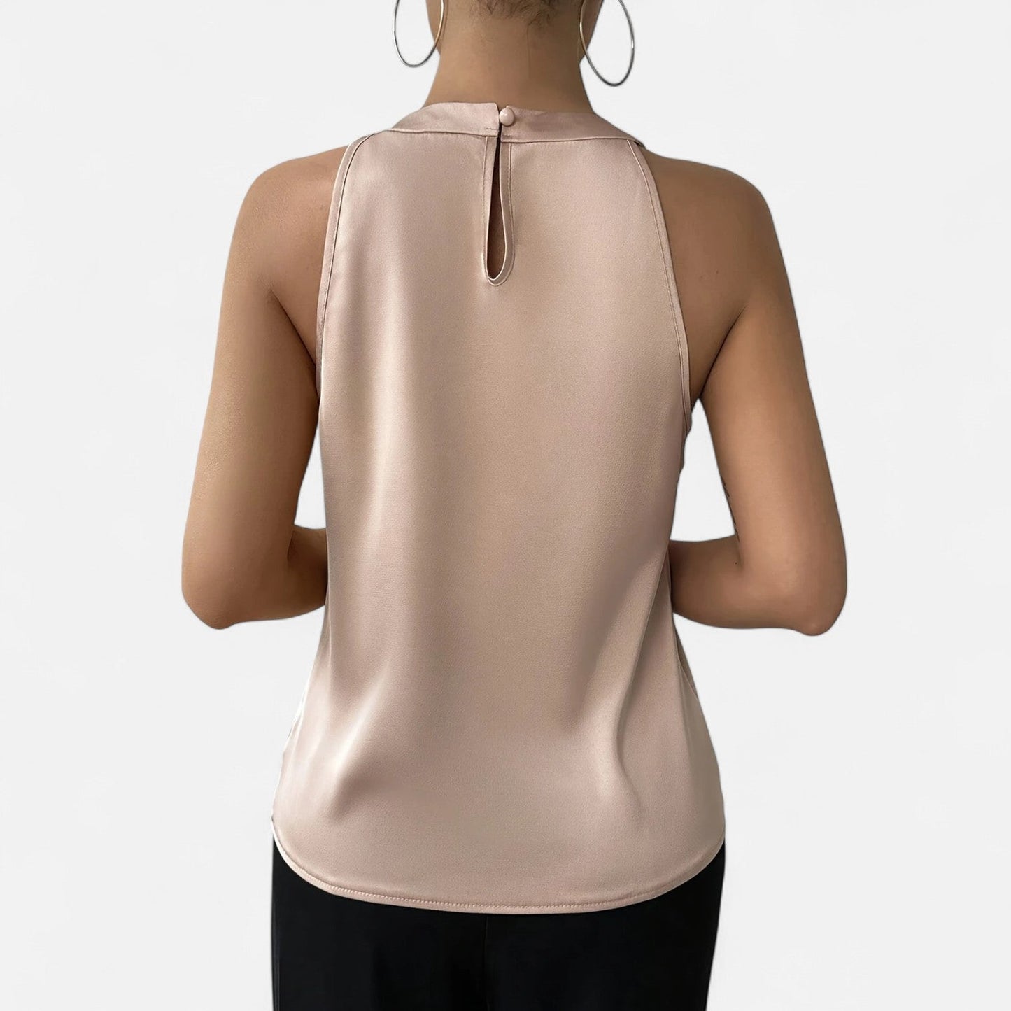 Isabella | Chic Draped Satin Tank for Effortless Style