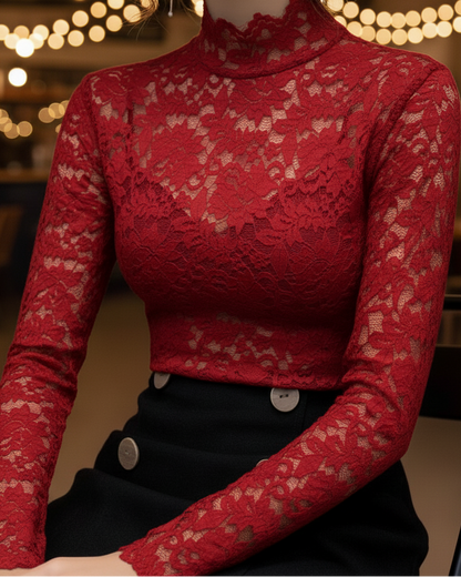 Isabelle | Delicate Floral Lace Blouse for Effortless Elegance
