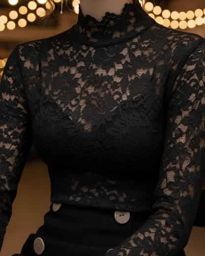 Isabelle | Delicate Floral Lace Blouse for Effortless Elegance