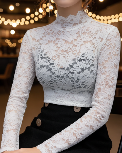 Isabelle | Delicate Floral Lace Blouse for Effortless Elegance
