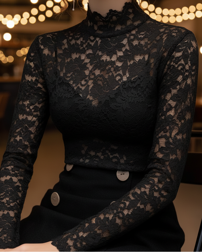 Isabelle | Delicate Floral Lace Blouse for Effortless Elegance