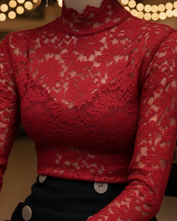 Isabelle | Delicate Floral Lace Blouse for Effortless Elegance