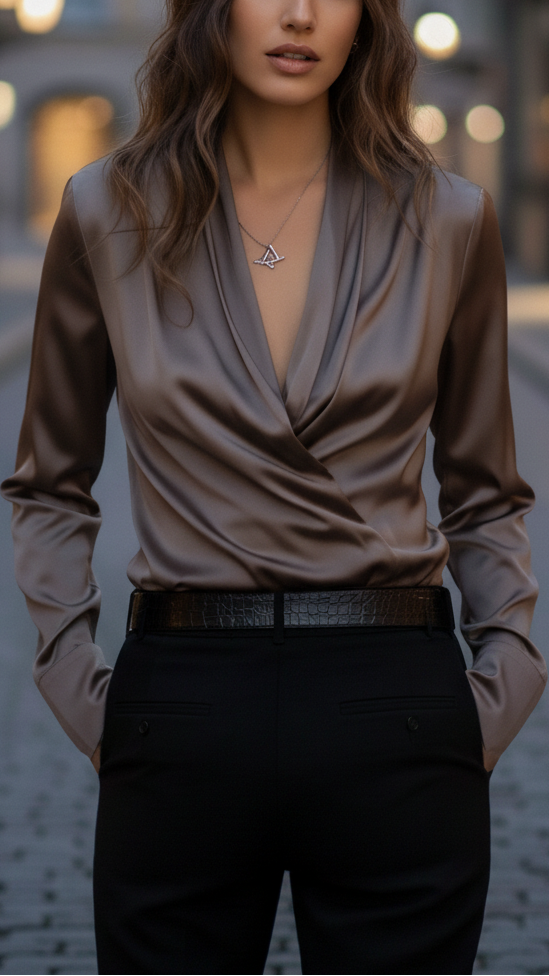Isabelle | Chic Lace-Up Blouse for Effortless Style