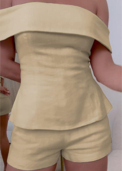 Women's Two-Piece Set | Strapless Style Top Short Pants