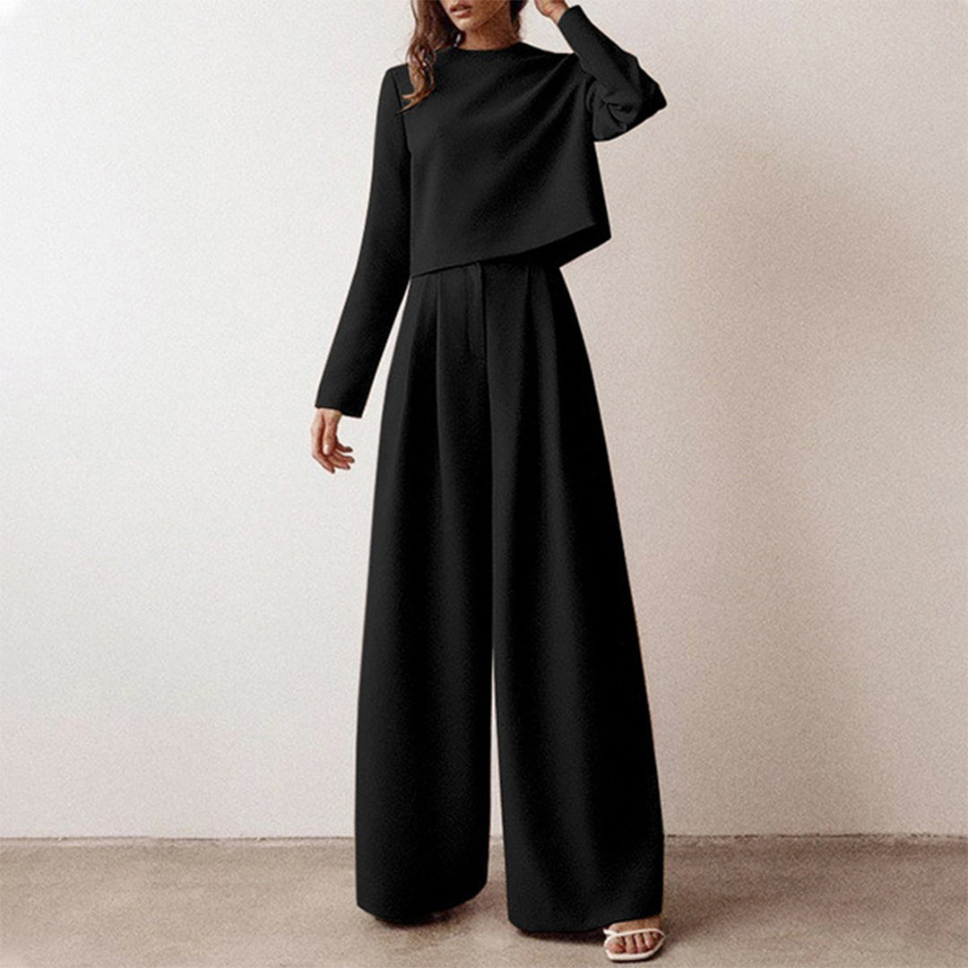 Lily | Chic Cropped Top and Wide-Leg Trouser Set