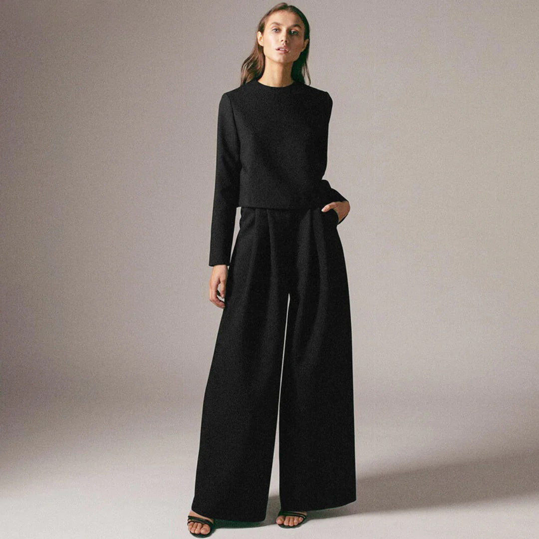 Lily | Chic Cropped Top and Wide-Leg Trouser Set