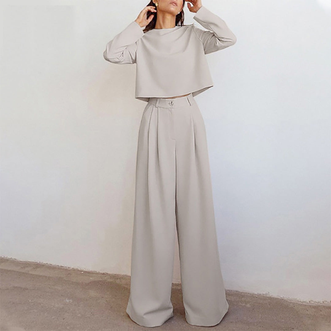 Lily | Chic Cropped Top and Wide-Leg Trouser Set