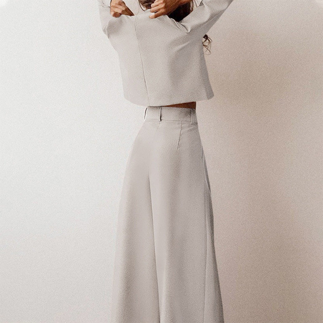 Lily | Chic Cropped Top and Wide-Leg Trouser Set