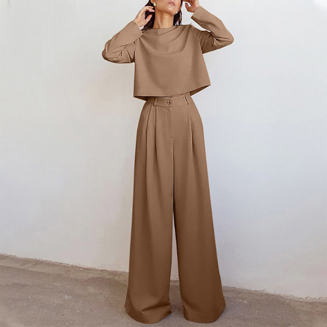 Lily | Chic Cropped Top and Wide-Leg Trouser Set