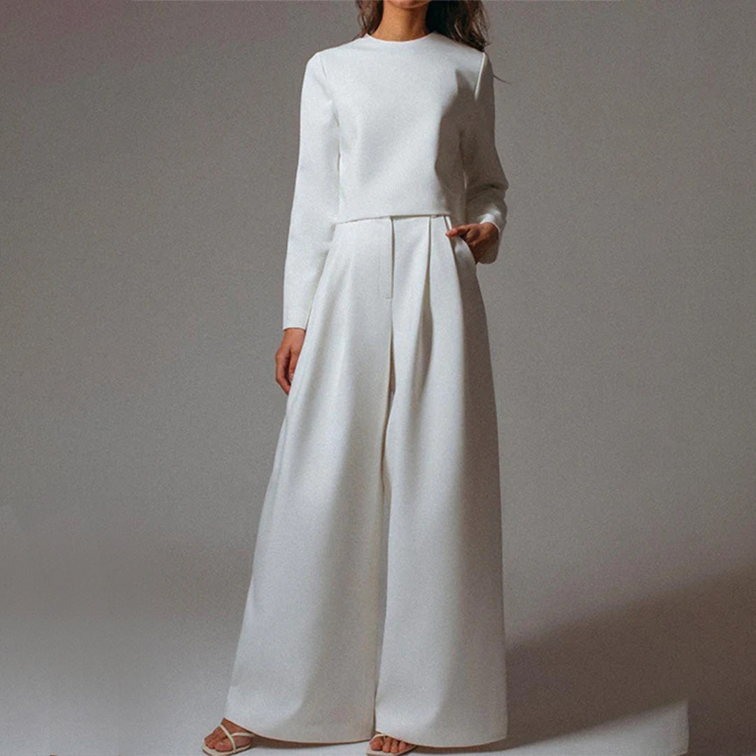 Lily | Chic Cropped Top and Wide-Leg Trouser Set
