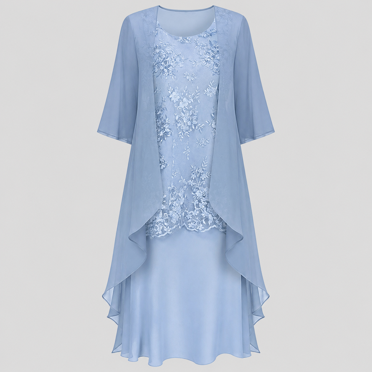 Naomi | Elegant chiffon two-piece dress for timeless style