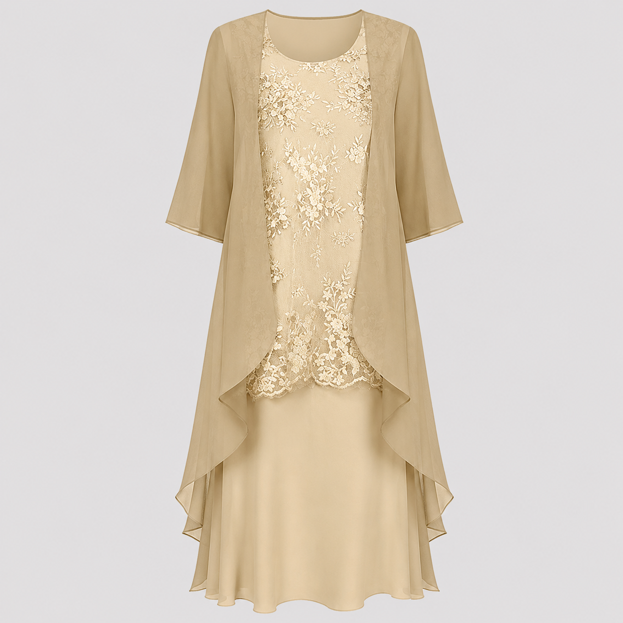Naomi | Elegant chiffon two-piece dress for timeless style